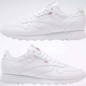 Reebok White and Red Lace-Up Sneakers